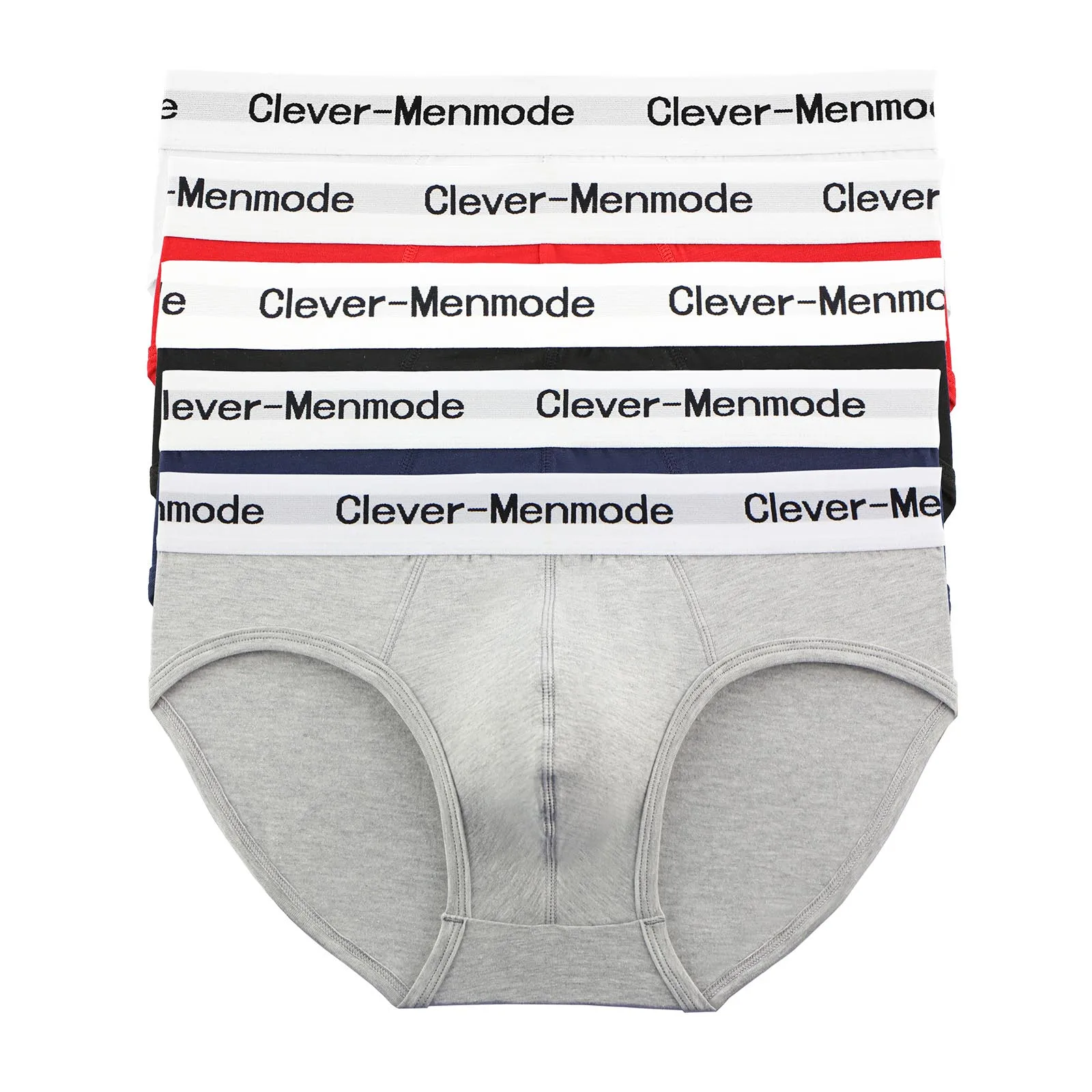 CLEVER-MENMODE 5pcs/ Kit Men's Briefs Cotton Underwear Sexy Underpants for Man Panties Soft Underpanties Slips Hombre