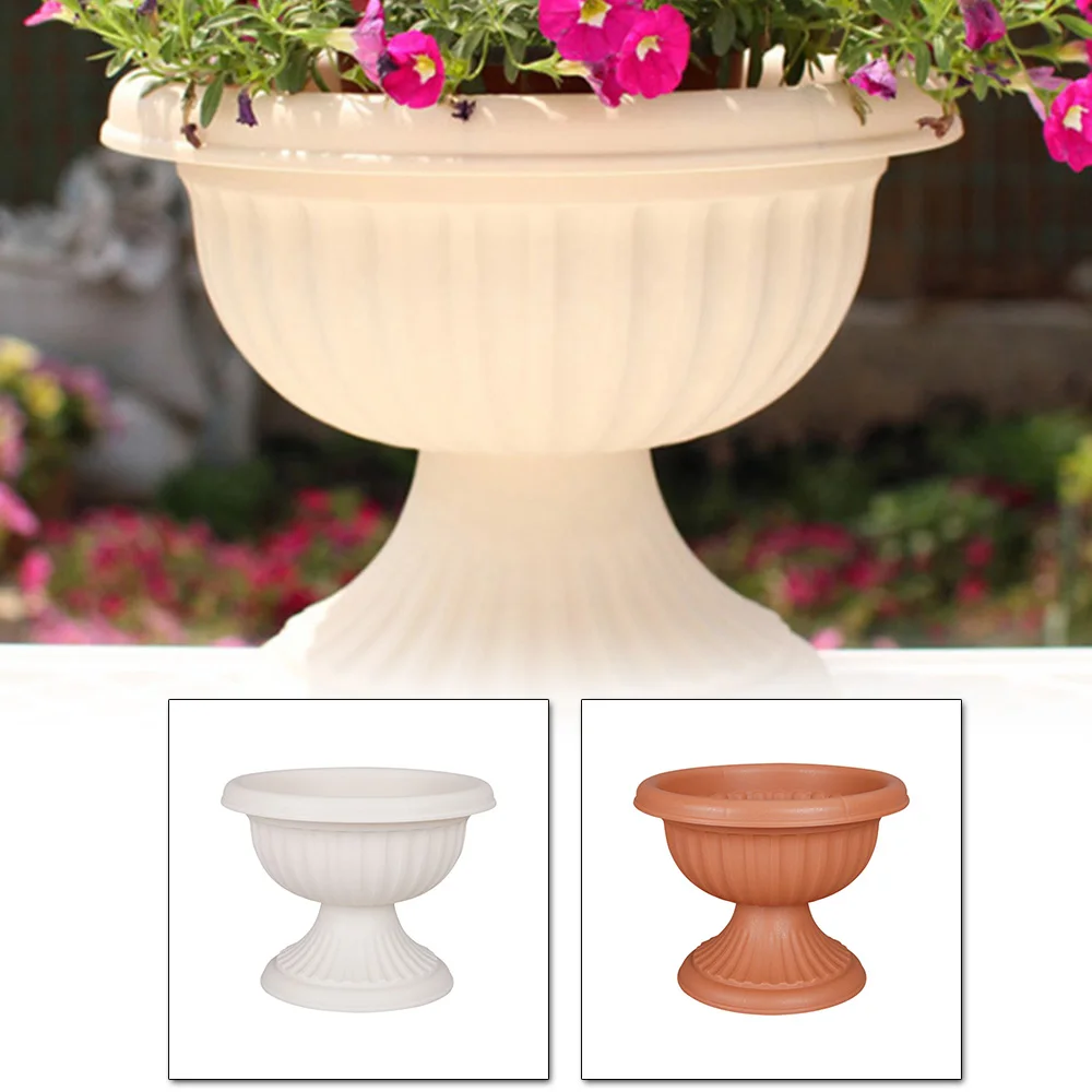 Top Selling 1 PC Imitation Wine Glass Flowerpot Brown / Light Beige 4.7L Corrosion Resistant Breathable Drainage Hole Design