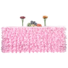 Юбка для свадебного стола ing Тюлевая оборка для стола для свадебного украшения, настольная юбка для детского душа, праздничный день рождения, вечерние 275x80 см, 6 цветов