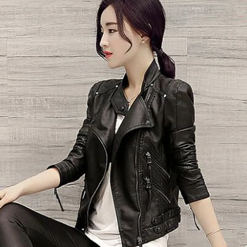 Куртка из искусственной мягкой кожи лидер продаж 2017 новая мода Осень-зима