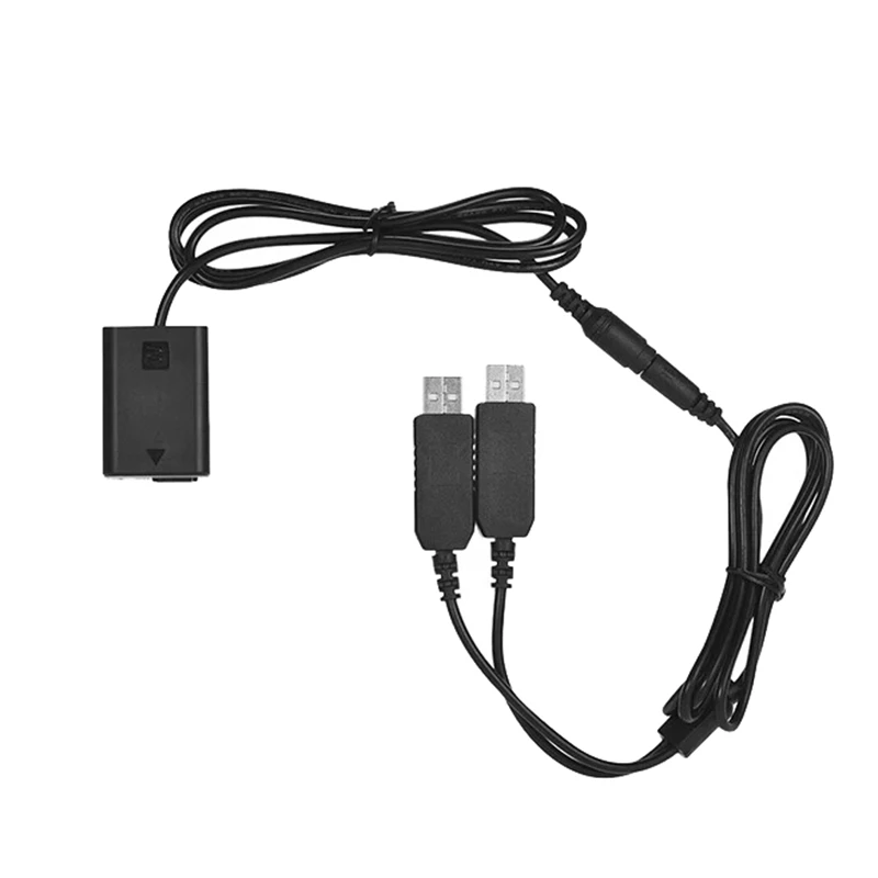 

Dual USB Power Kit AC Adapter Replacement NP-FW50 DC Coupler Dummy Battery Fully Decoded for Sony NEX-3 Series