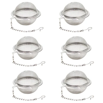 

6 Piece Stainless Steel Mesh Tea Ball 2 Inch Tea Infuser Strainers Tea Strainer Filters Tea Interval Diffuser for Tea