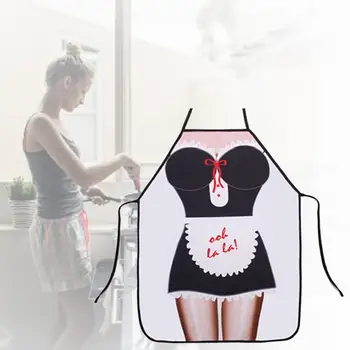 

73*57cm Creative Personality Funny 3D Cartoon Kitchen Apron Digital Printed Sexy Women Aprons Bibs BBQ Barbecue Household