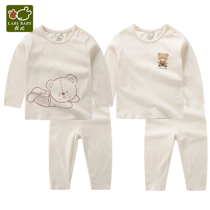 

2 Baby Sleeper Set Pajamas Baby Girl Clothing Fall Apricot Pijamas Cotton
