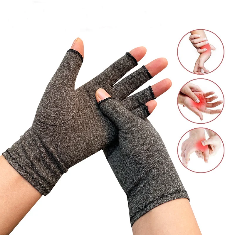 1 Pair Unisex Arthritis Gloves Premium Arthritic Joint Pain Relief Hand Gloves Therapy Open Fingers Compression Gloves Wristband 1 pair compression arthritis gloves premium arthritic joint pain relief hand gloves therapy open fingers compression gloves