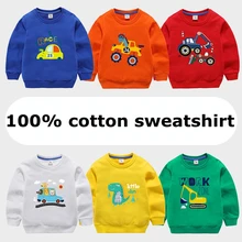 Ropa de algodón para niños y niñas, Tops de manga larga con dibujos animados, Jersey, sudadera, chándales informales, primavera y otoño