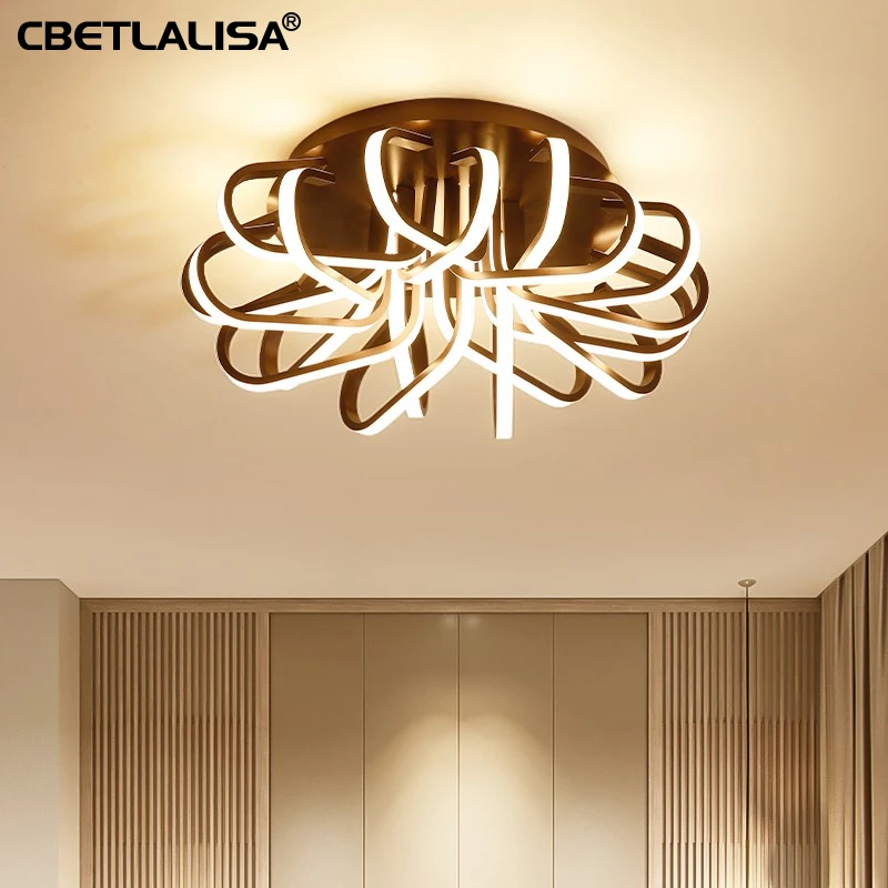 

New led Chandelier for living room bedroom, coffee color ceiling chandelier fast shipping, 3 year warranty, elegant lighting