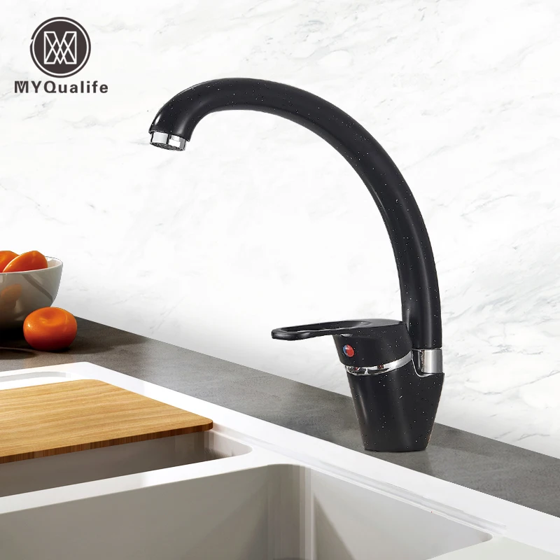 Simple Black Kitchen Faucet Hot and Cold Water Faucet Single Handle Mixer  Fast and Affordable Colorful  Faucet 1