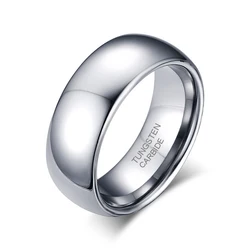 Tigrade Classic Jewelry Pure Tungsten Carbide Wedding & Engagement Band - Polished Simple Design - 8 (8mm)