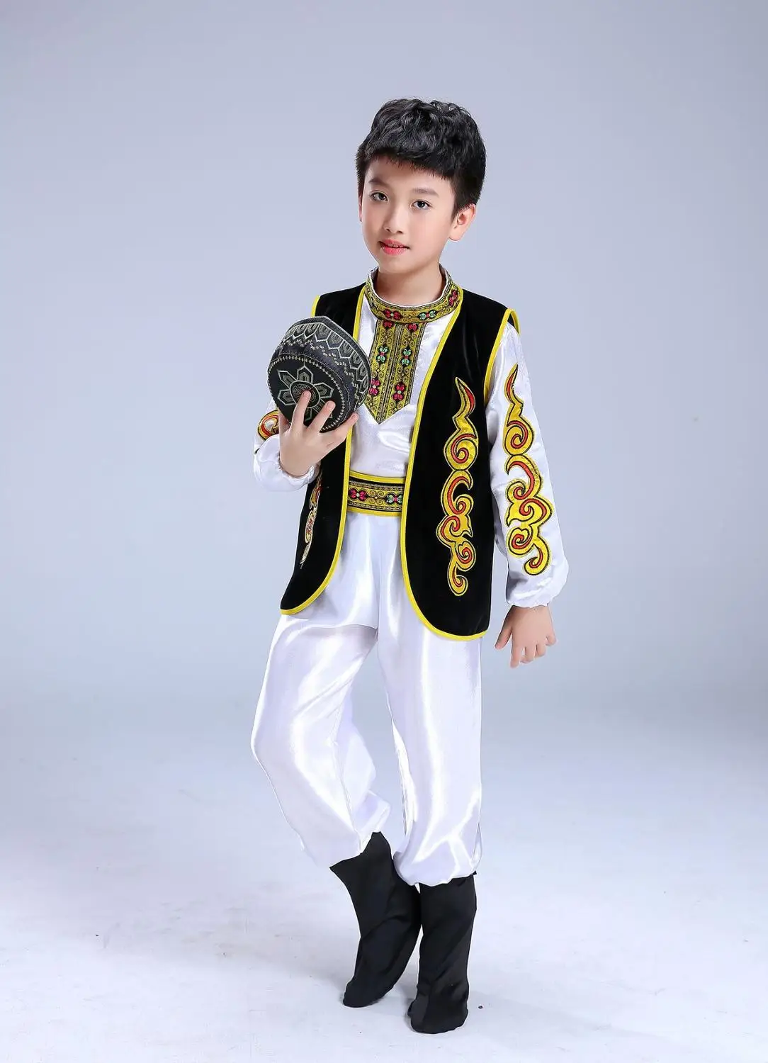 Детские танцевальные костюмы; новые женские танцевальные костюмы; Uighur; сценический костюм для детей - Цвет: as shown