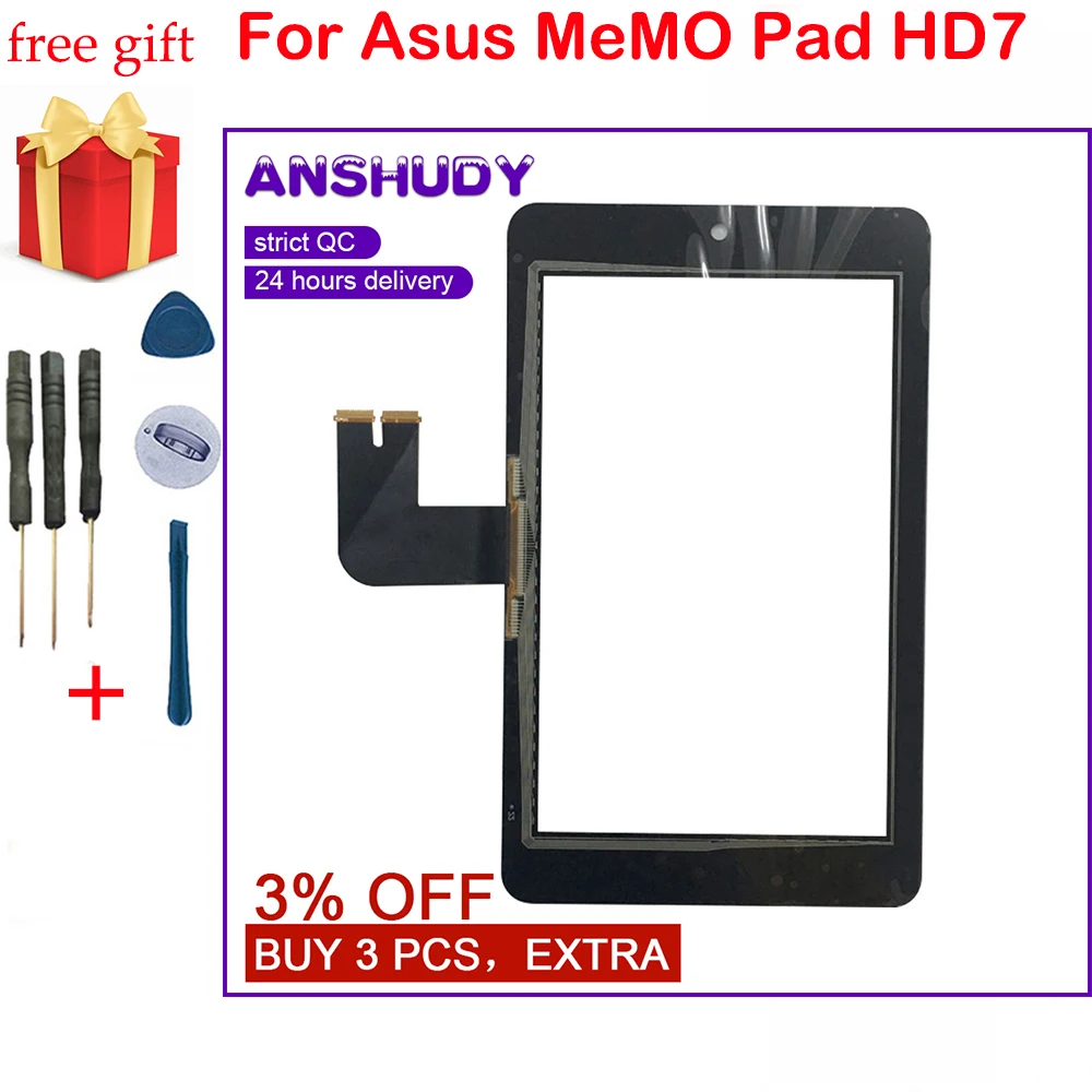 Для Asus MeMO Pad HD7 ME173 ME173X K00B сенсорный экран дигитайзер сенсор стекло замена