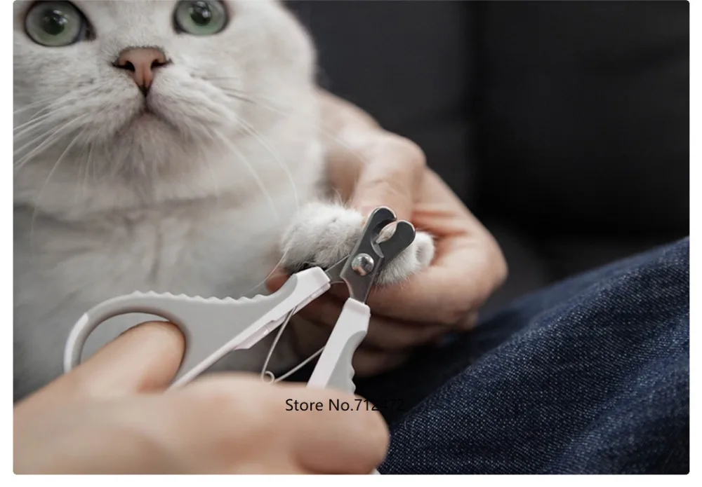 Pet Cat использует косой Наклонный рот маникюрные ножницы из нержавеющей стали безопасности прорезиненная ручка