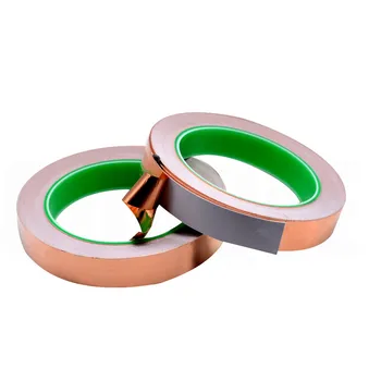 

20M 3mm-40mm 16mm 7mm Double guide copper foil tape Pure copper Conductive adhesive tape Shield tape Single side glue Soldering