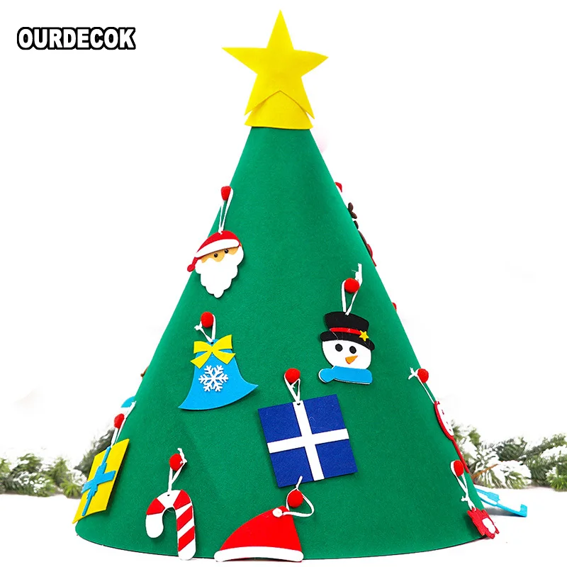 75 см 3D DIY войлок для малышей новогодняя елка подарки для детей игрушки Искусственная елка рождественское подвесное украшение для дома украшения