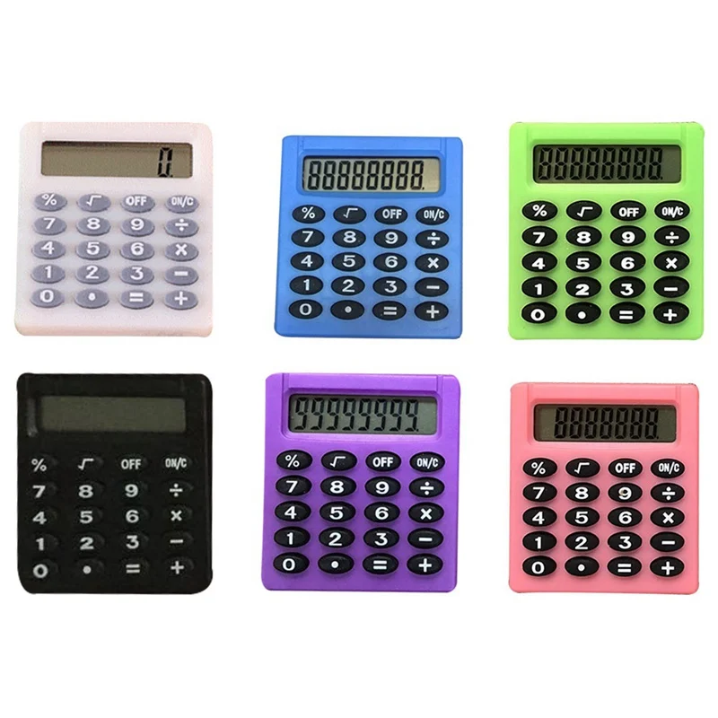 Карманный мини-калькулятор с героями мультфильмов, 8 цифр дисплея, портативный карманный калькулятор на батареях