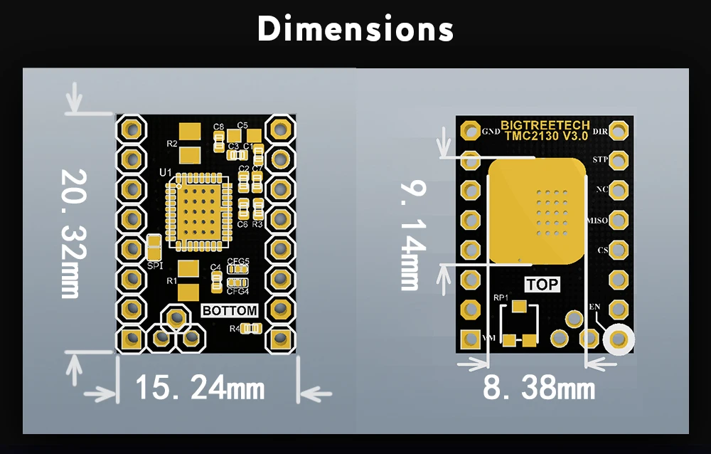 BIQU BIGTREETECH TMC2208 TMC2130 MKS шаговый двигатель бесшумный драйвер StepStick для MKS Gen 2,0 SKR V1.3/V1.1 3d принтер плата управления