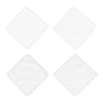 

12PCS Pure Cotton Handkerchief DIY Tie-dyed White Handkerchief Pure Cotton Lace Edge Square Hanky Accessories
