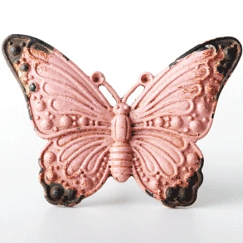 

Mediterranean Style Single Hole Butterfly Handle Wardrobe Retro Old Cat Tail Double Hole Handle and Knob Personalized Knob