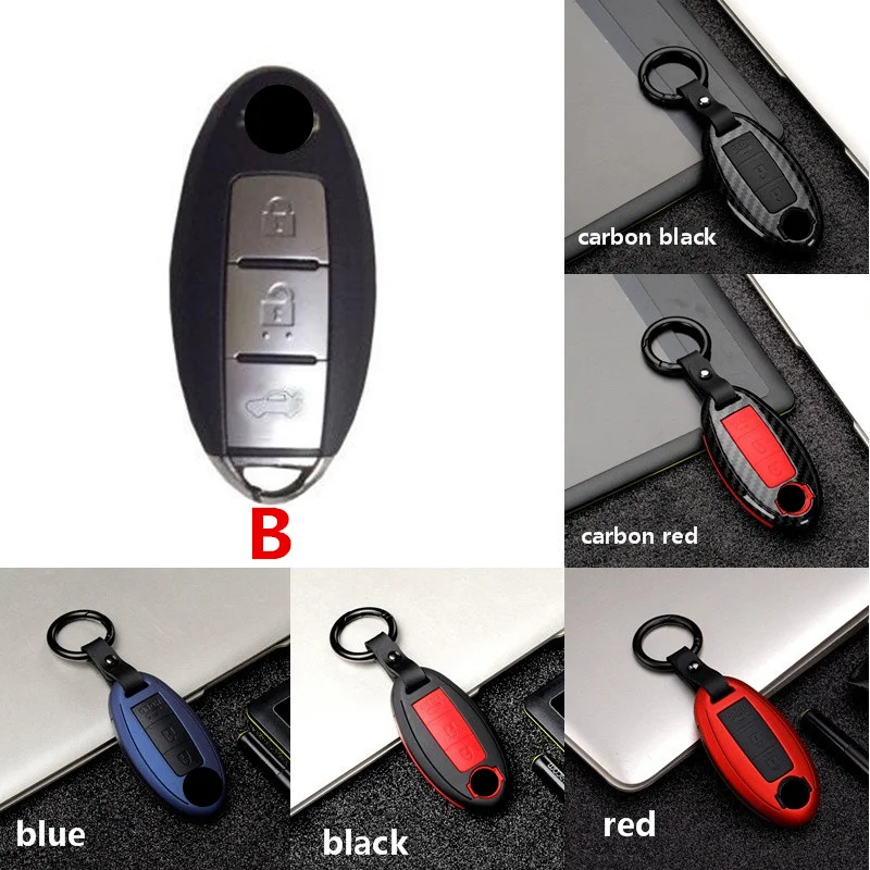 Carbon Fiber Matte Car Key Cover Case For Nissan Qashqai J10J11 X-Trail t31t32 kicks Tiida Pathfinder Murano Note Juke Infiniti