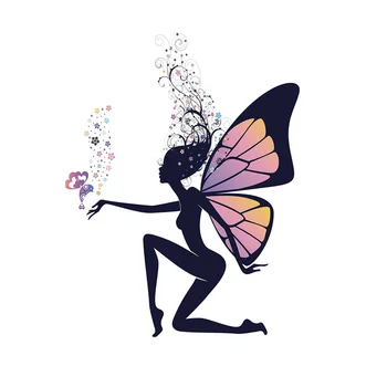 

new style Butterfly elf Wall Sticker wallpaper for girl room living room Mural home decoration Art Decals beautiful stickers