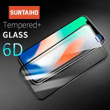 Защитное стекло Suntaiho для iPhone 11, закаленное стекло для экрана 6D, полное покрытие, стекло для iPhone XS X XR 7 8 Plus XSMaX