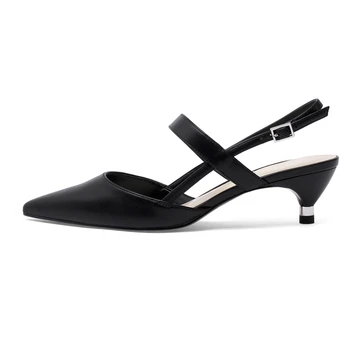 

Women's sandals slingbacks High Heel shoes woman genuine leather poined toe Wedding Party Summer Women Sandals Shoes Woman