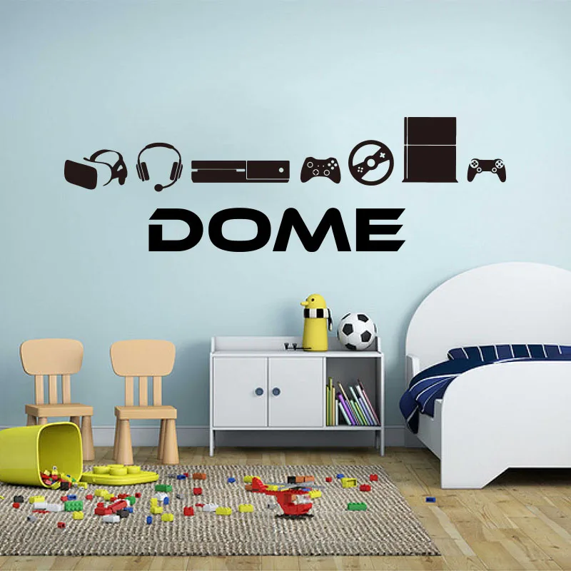 Personalised Name Game Gamers XBox Playstation Wall Sticker Boy Room Kids Room Video Game Tools Wall Decal Playroom Vinyl Decor (1)