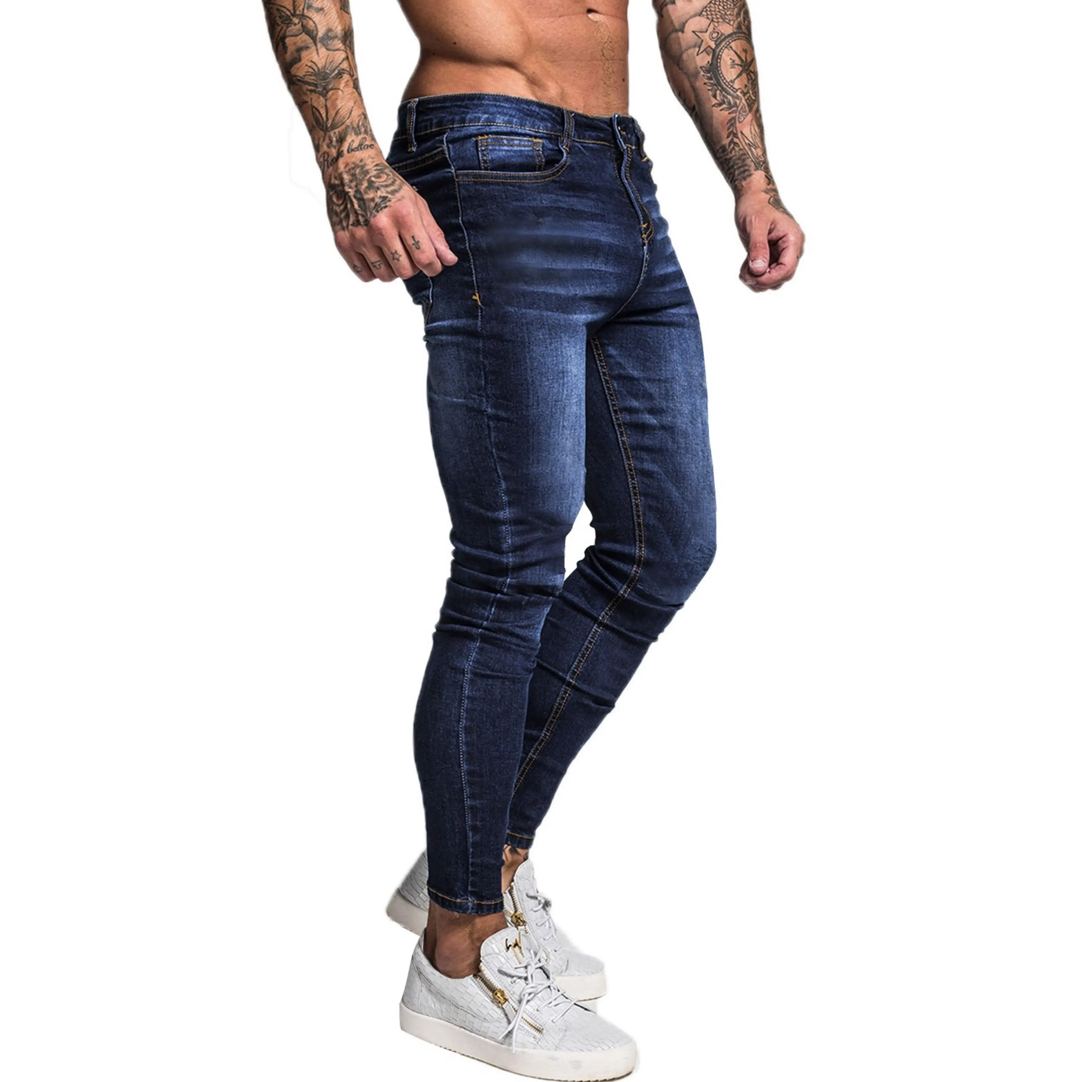 Amica Hommes Jeans Pantalon Used Streetwear Look Skinny Pant épaisseur coutures bleu 9580 