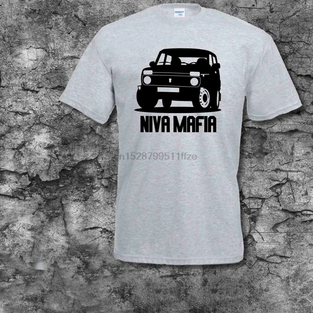 Горячая Летняя стильная брендовая Футболка с принтом Niva Mafia внедорожный