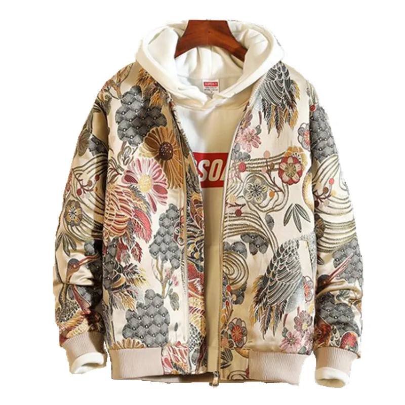 Новинка осенняя мужская куртка в китайском стиле с вышивкой уличная одежда