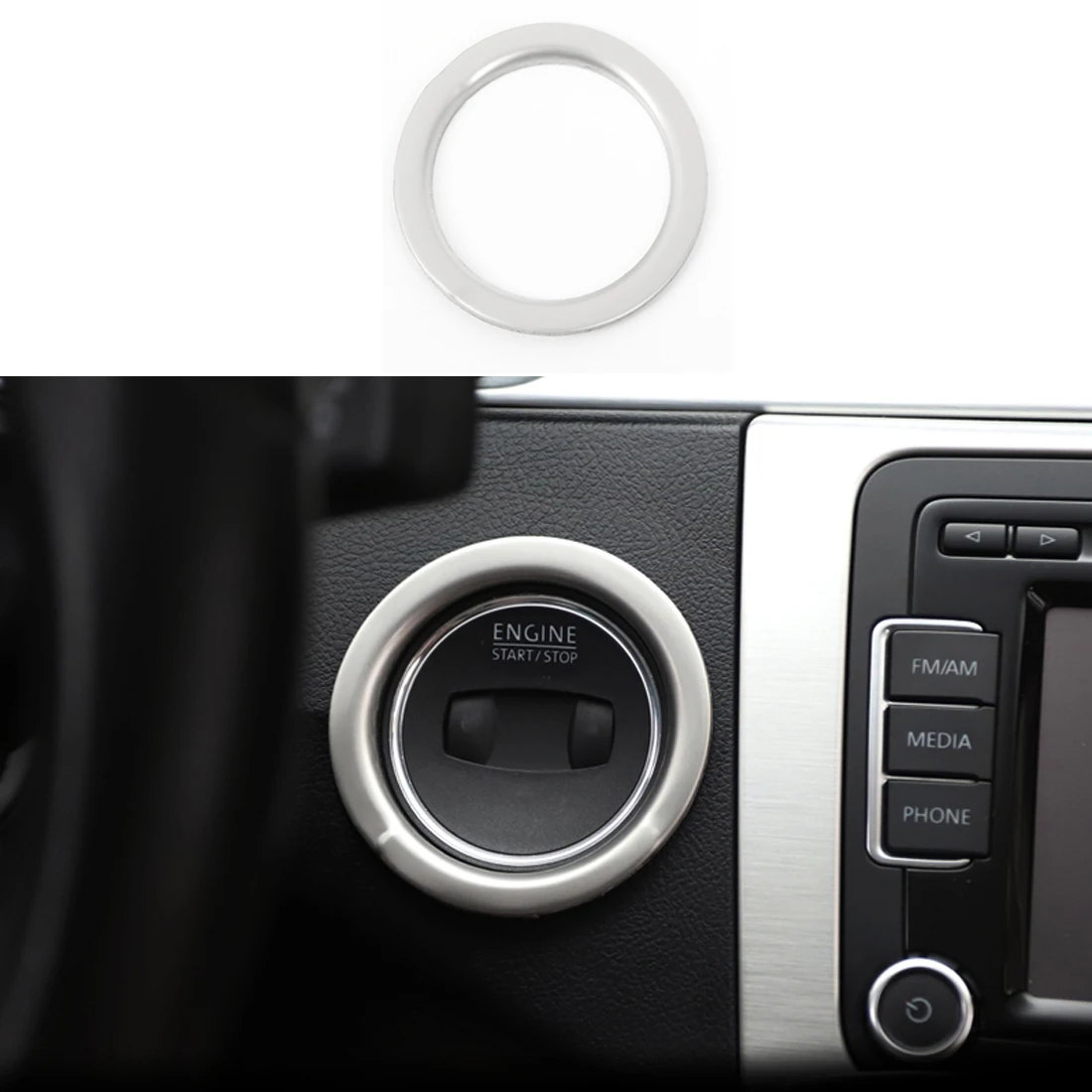 

stainless steel Ignition Keyring Switch Key Ring Cover Trim Fit For Volkswagen CC 2009-2017 car stickers