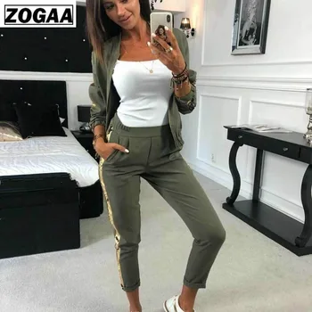 

ZOGAA 2019 Women's New Casual Fall Outfits Women's Sequined Patchwork Outwear Sexy Sweat Suit Female O-Neck Fashion Tracksuit