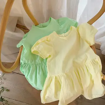 

2020 Korea style Baby Girls Dress Summer Fashion Kids Girls Dresses Clothes 1-7 Years