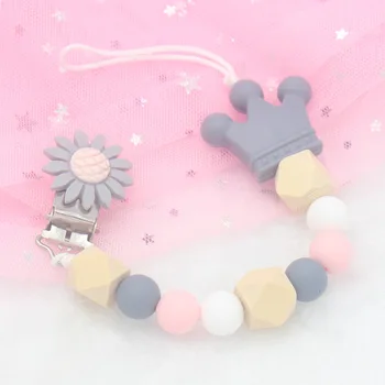 

Baby Articles Appease Silica Gel Nipple Mix Anti Dropping Silicone Pearl Pacifier Chain Infant Holder Soother Pacifier Clips