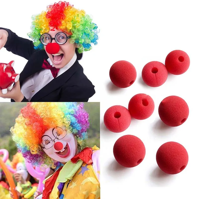 

2pcs Foam Circus Clown Nose Adorable Red Ball Sponge Clown Nose Halloween Tools Magic Dress Supplies Party Wedding Decor