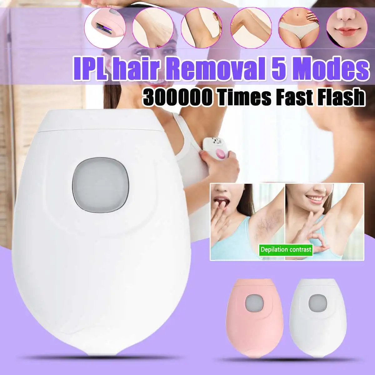 

EU 300000 Flash 5speed Mini Handheld Laser Epilator Depilador Facial Permanent Hair Removal Device Whole Body Laser Hair Remover