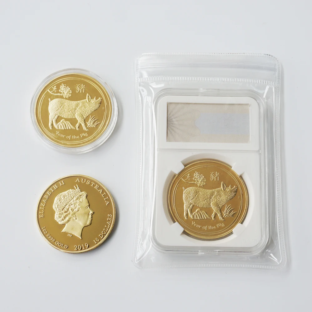 2019 Lucky Pig Commemorative Coin Year of Pig Delivers Money Coins Collection_ T 