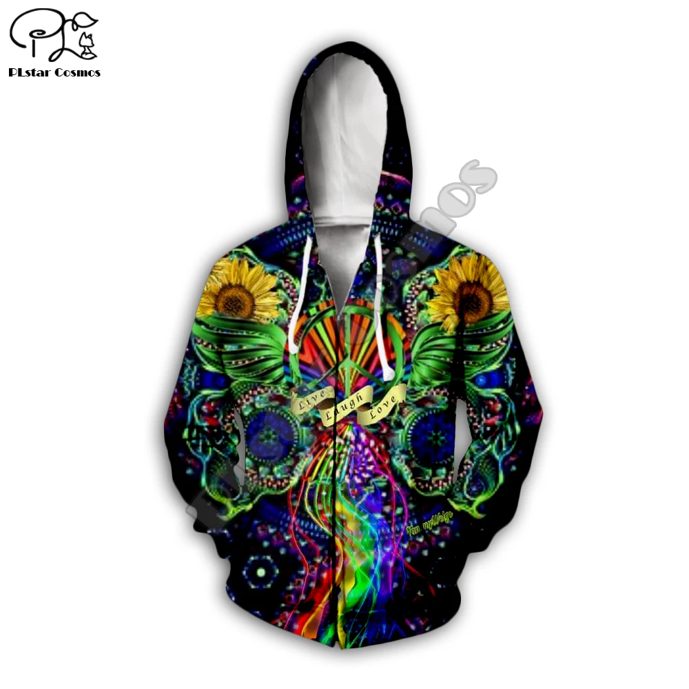 Мужские/женские Hippie Peace 3d толстовки Trippy Printer Длинная толстовка пуловер с изображением галактики местный спортивный костюм красочная молния