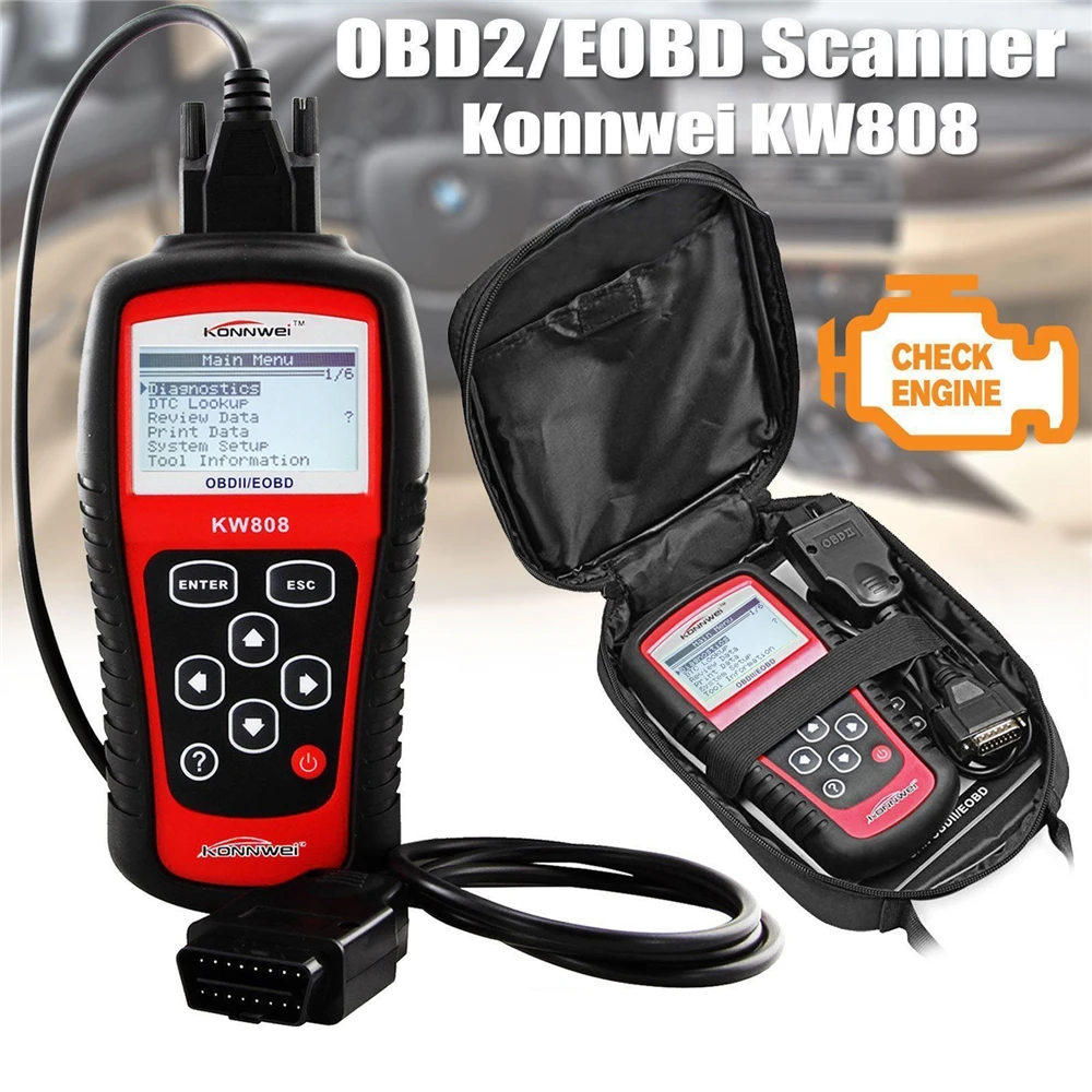 Oryginalny KONNWEI KW808 samochodowy system OBD skaner OBD2 Auto