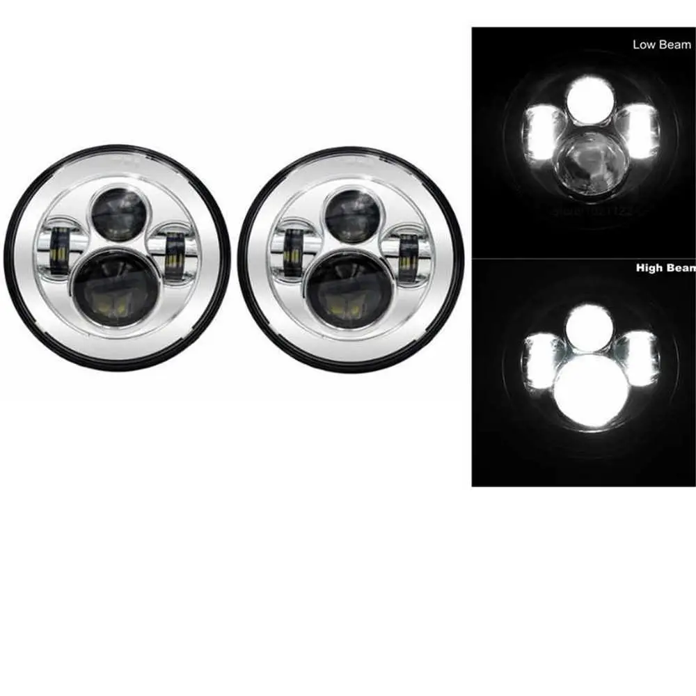 2 шт. для Lada 4x4 urban Niva " дюймовый круглый светодиодный фары Hi/Lo луч подходит 97-17 для Jeep Wrangler JK TJ LJ