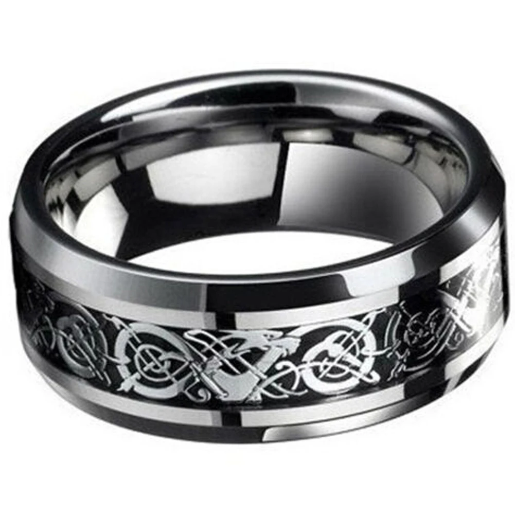 Dragon Domineering Hollow Gold Color Silver Nibelungen 316L Stainless Steel Wedding Rings For Men Wholesale