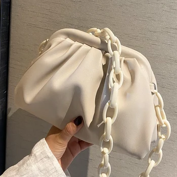 

Candy-Colored Dumpling Bag Chain Crossbody Bags For Women 2020 Lady Designer Handbag Solid Color Shoulder Cross Body Bag Folds
