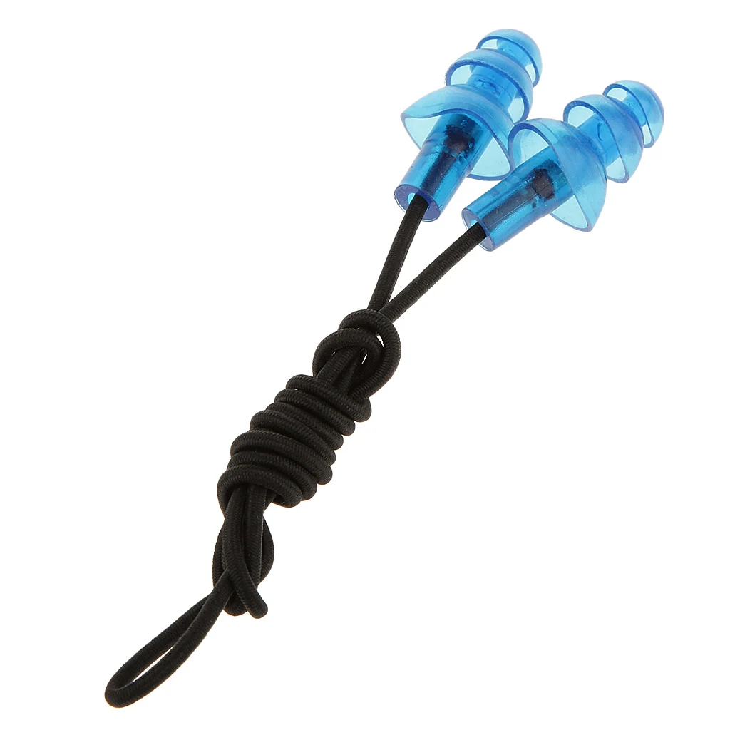 1 Pair Soft and Flexible Ear Plugs With String Cord for Swimming or Sleeping Silicone Swimming Earplugs Ear Protection