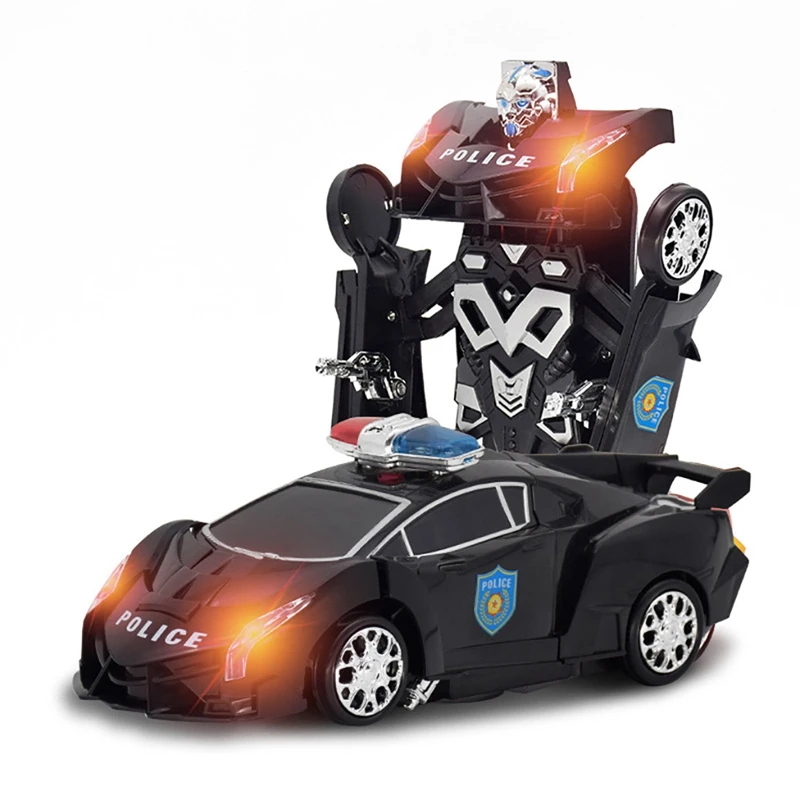 1/18 Electric Telecontrol Car 1 Button Remote Control Deformable Vehicle Robot Simulation Deformation Car Model Cool Toys Gift - Цвет: Black no battery