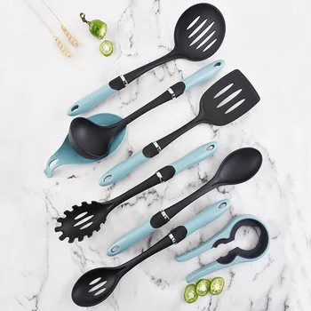 

8pcs/Set Nonstick Spoon Soup Ladle Spatula Cookware Kitchen Utensil Set Silicone Cooking Tool Baking Gadget Accessories Supplies