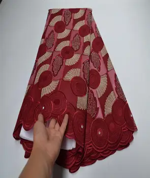 

New Design African Dry Lace High Quality Dubai Cotton Fabric Siwss Lace Fabric White+Blue Swiss Voile Lace In Switzerland