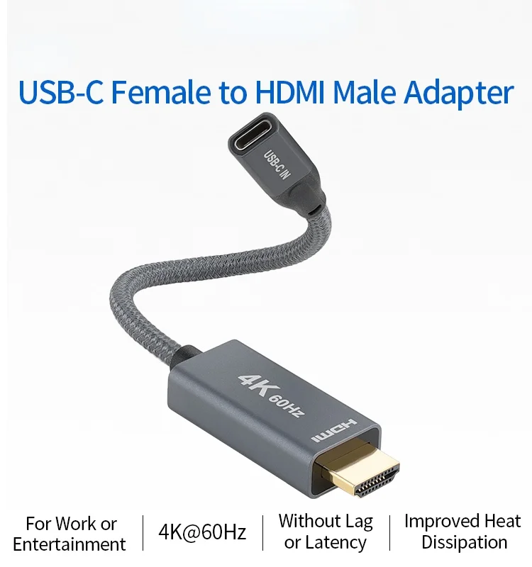 Ung organ Demokrati Premium Usb C Female To Hdmi Male Adapter Type C 3.1 Input To Hdmi Output  Converter Ultra Hd 4k Audio/video Usb-c&thunderbolt 3 - Audio & Video  Cables - AliExpress