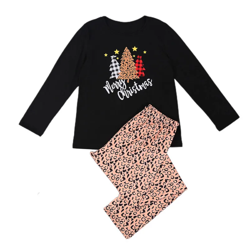 thumbnail image 1 of Conjunto de pijamas navideños a juego para toda la familia, para papá, mamá, niño, bebé y mascota, ropa de dormir con estampado de leopardo de dibujos animados, conjuntos de ropa para el hogar 2020, 1 of 4