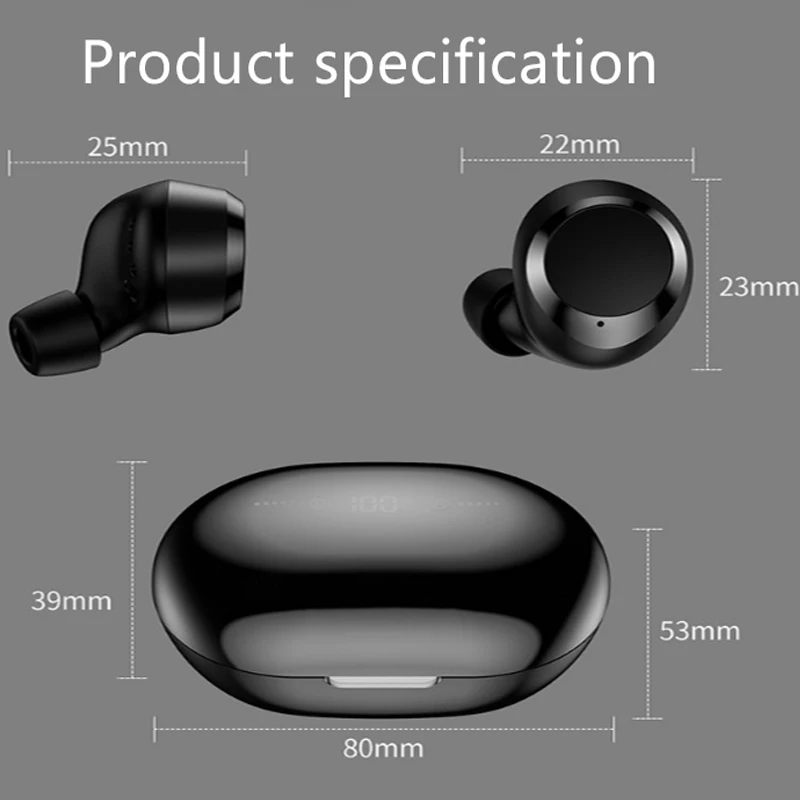 Контакт Bluetooth 5,0 наушники TWS беспроводные наушники водонепроницаемые стерео спортивные наушники 3500 мАч зарядная коробка