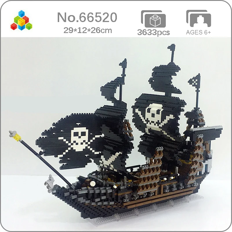 YZ Diamond 780Pcs Set Building Blocks Caribbean Pirate Ship Boat Models EDC Toys